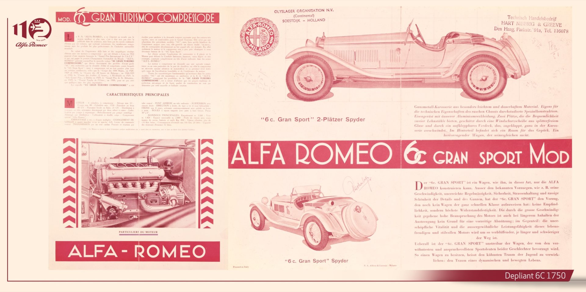 Il depliant di Alfa Romeo 6C 1750