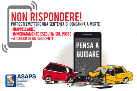 La campagna dell’ASAPS contro l'uso del cellulare alla guida