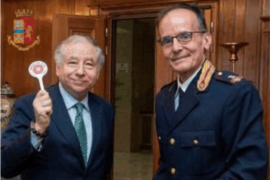 A destra, Paolo Maria Pomponio, direttore della Polizia stradale italiana