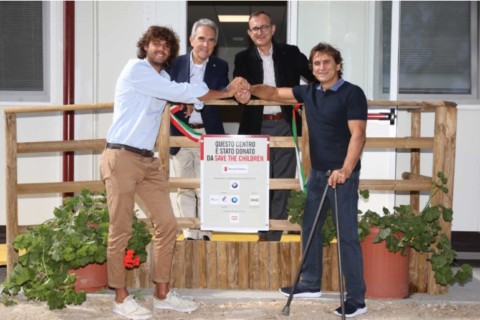 BMW ad Amatrice con Alessandro Zanardi e Gianmarco Tamberi
