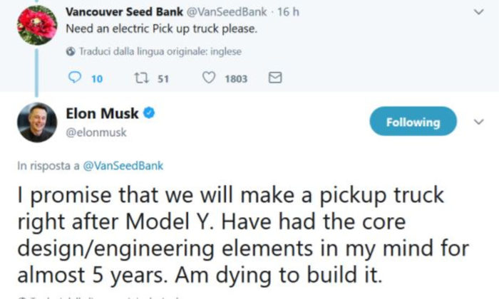 Elon Musk Tesla pickup twitter