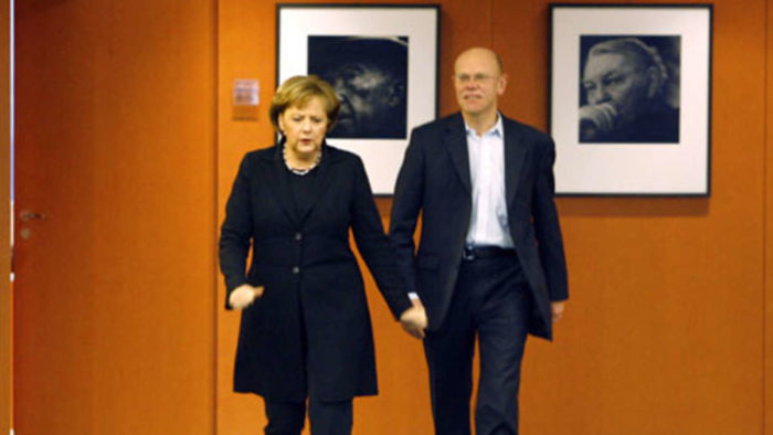Thomas Steg con Angela Merkel.