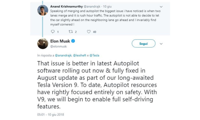 Elon Musk tweet Autopilot 9