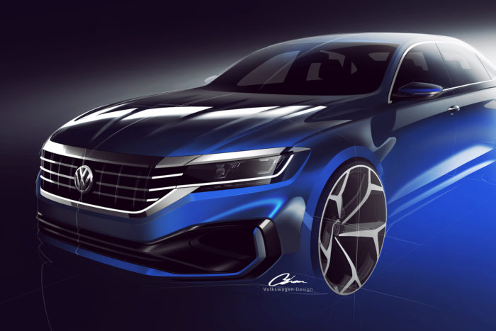Volkswagen Passat 2019 - sketch della versione USA 2