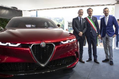 Parco del Valentino 2019, Alberto Sacco, Andrea Levy e Pietro Gorlier con Alfa Romeo Tonale