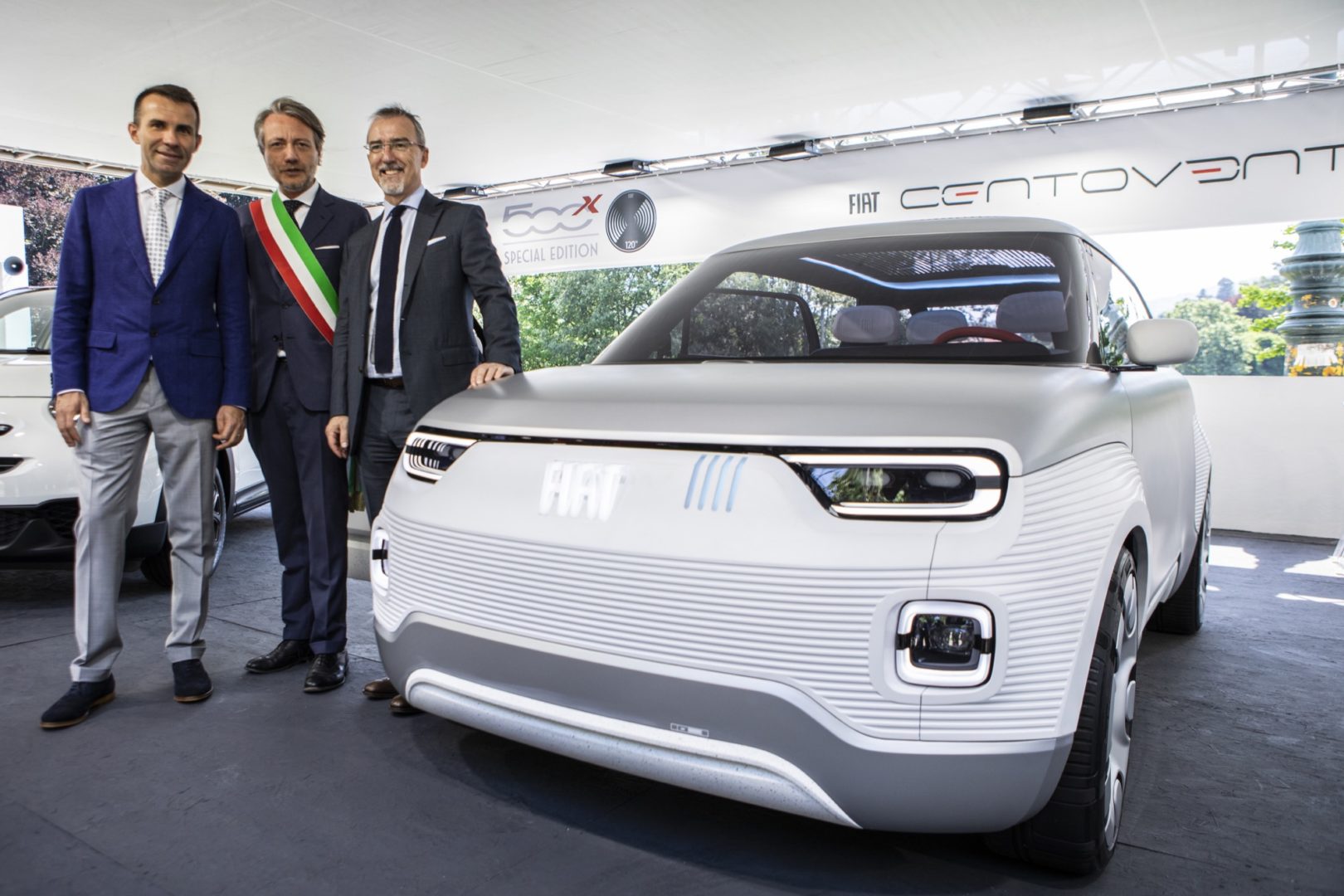 Parco del Valentino 2019, Alberto Sacco, Andrea Levy e Pietro Gorlier con Fiat Centoventi