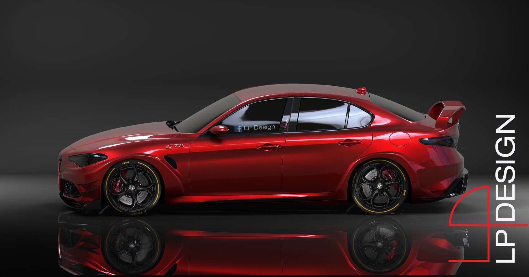 Alfa Romeo Giulia GTA 2020, render di LP Design