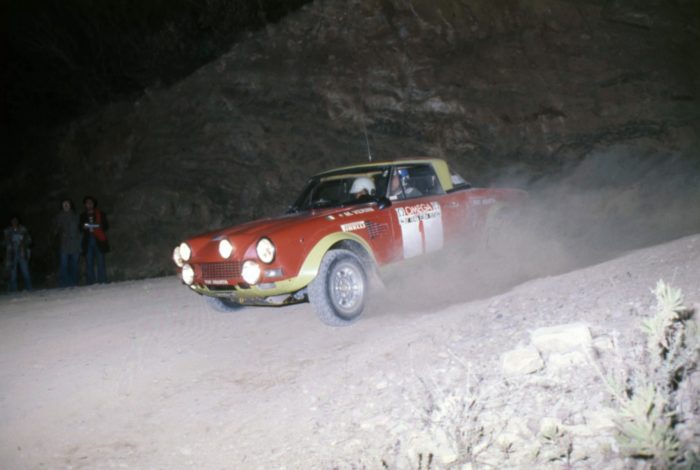 Maurizio Verini, campione europeo rally 1975, Fiat Abarth 124 Rally.