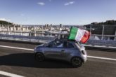 Fiat 500 elettrica sul nuovo ponte San Giorgio di Genova. 1