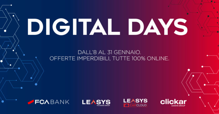 Digital days, offerte online al 31 gennaio 2021 di FCA Bank e Leasys