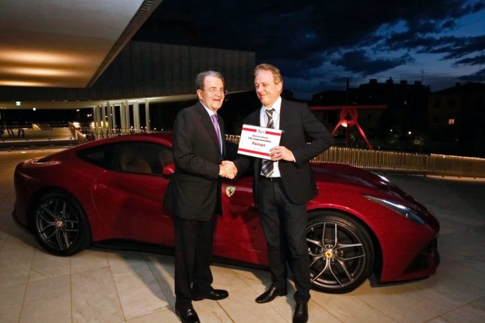 Roberto Fedeli, ex direttore Tecnico della Ferrari, e Romano Prodi ex Presidente del Consiglio