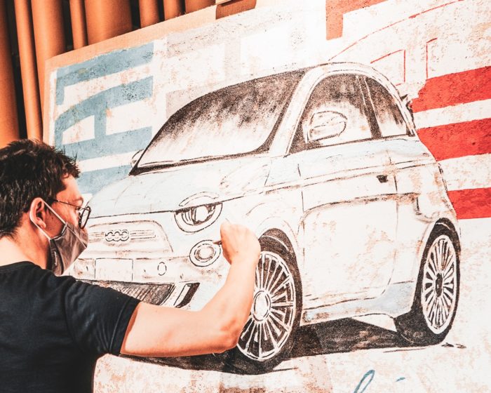 Stefano Berardino e la nuova Fiat 500 elettrica