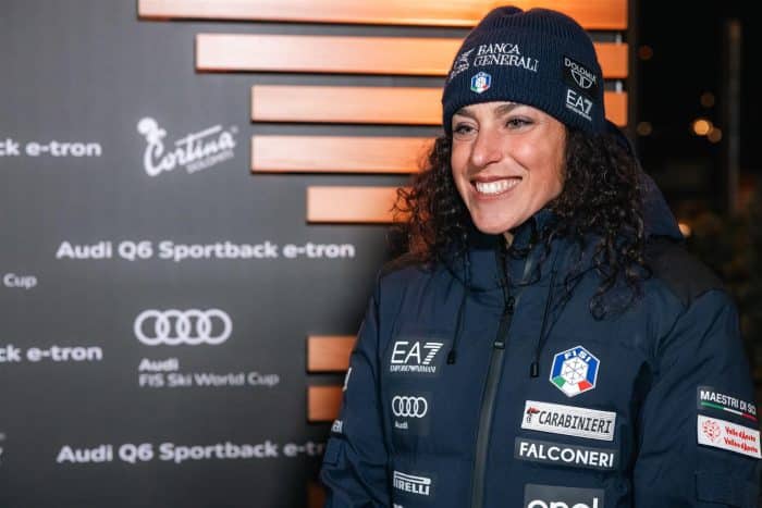 Q6 Sportback e tron anteprima italiana alla Audi FIS Ski World Cup a Cortina media Federica Brignone 700x467