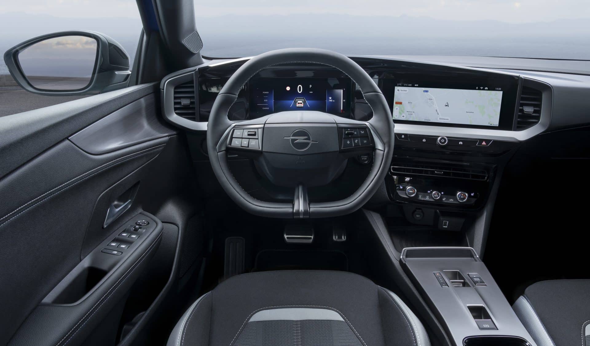 Coleya Antislipmatten, compatibel met Opel Mokka B Mokka-E 2021-2024, Opel Mokka rubberen matten voor middenconsole, bekerhouder, deurnaden, armleuningen (zwart