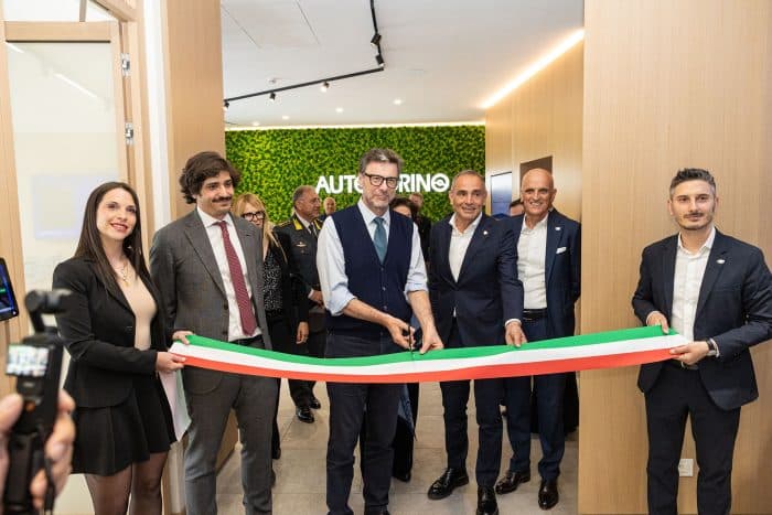 Autotorino Inaugurazione Sede Cosio Valtellino Mattia Vanini Ministro Giancarlo Giorgetti Plinio Vanini Stefano Martinalli 2 700x467
