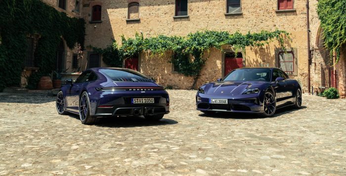 Market Edition 40 Anni Porsche Ferragamo 01. 911 Carrera 4 GTS e Taycan 4S edizione 40 Anni Porsche Italia e1750308917774 700x357