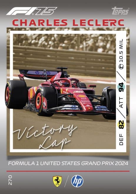 F1 Turbo Attax Diamond 2025 - TOPPS F1® TURBO ATTAX_Ferrari_Charles Leclerc_Victory Lap - dimensioni grandi