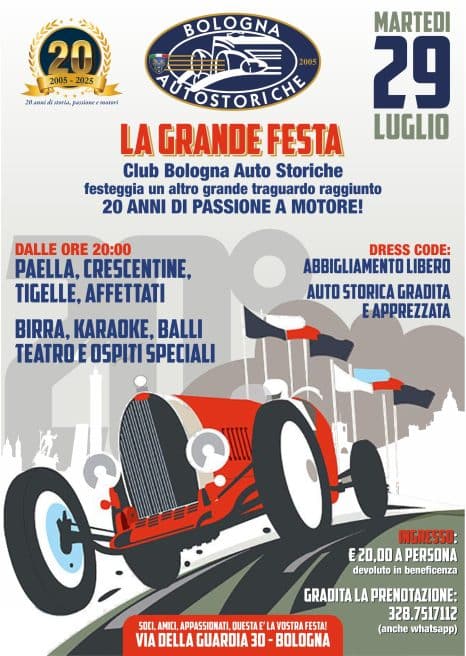 Bologna Autostoriche, 20 anni di motori e passione da festeggiare