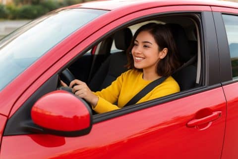 Generazione Z e assicurazioni ragazza auto guida 480x320