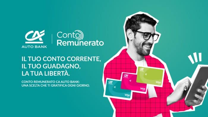 CA Auto Bank, conto corrente remunerato digitale 3,3% senza vincoli 4 CA Auto Bank conto corrente remunerato digitale 33 senza vincoli 2 700x394