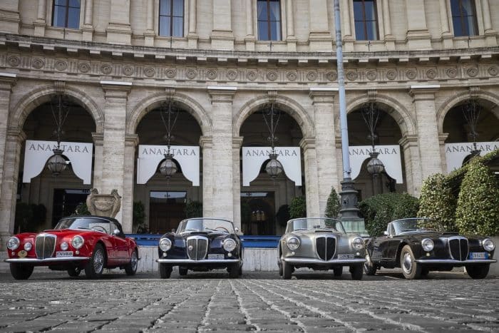 Anantara Concorso Roma 2026 Lancia Aurelia B24 convertibles and Anantara Palazzo Naiadi Rome Facade 1 700x467