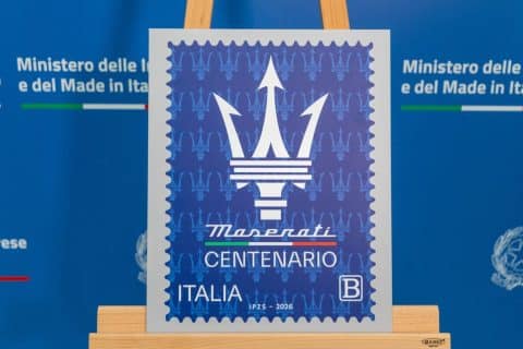 Maserati e il francobollo da collezione per i 100 anni del Tridente
