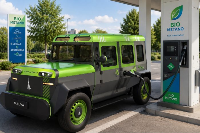 Malya, e-car italiana con range extender a biometano